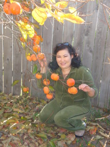 Oyunaa picking persimmons