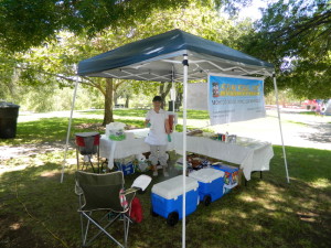 Setting up the booth at Nadaam in Sacramento 2012