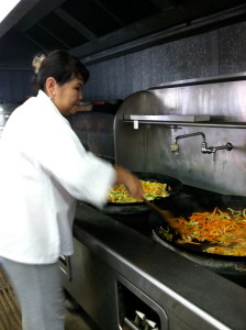 Oyunaa cooking for the Buddhist Conference in Sacramento CA 2011