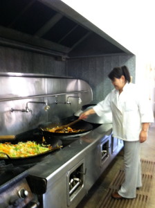 Oyunaa cooking for the Buddhist Conference in Sacramento CA 2011